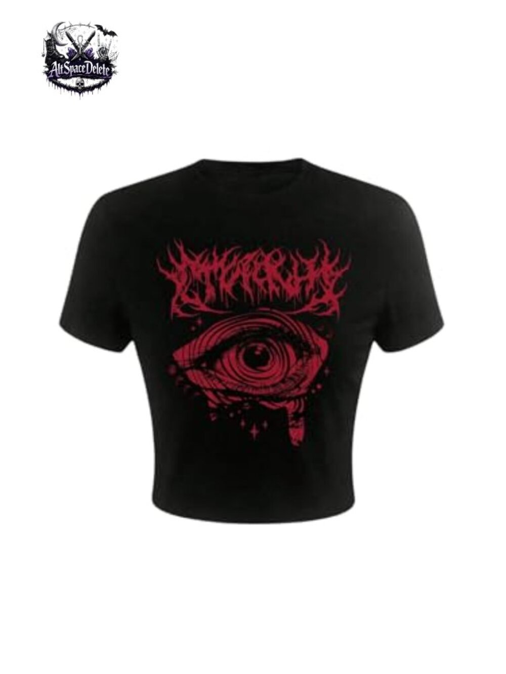 Women's Y2k Crop Top Vintage Goth Graphic Tee Short Sleeve Going Out